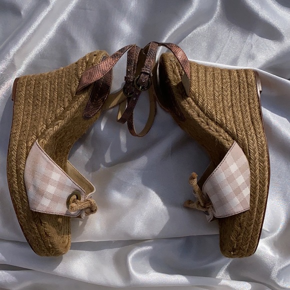Burberry Pink Nova Check Wedge Fiber SANDALS, Like NEW In BOX🇬🇧39🇺🇸8-8.5🔥 - Picture 7 of 13